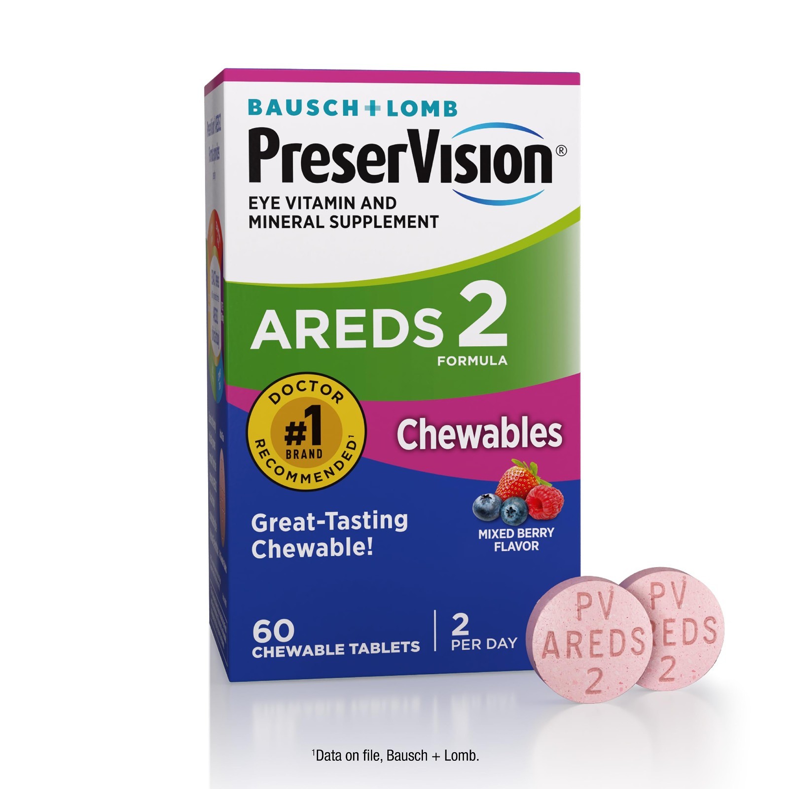 Chewable Eye Vitamins for Macular Support, Lutein, Zeaxanthin, Vitamin C & E, 60