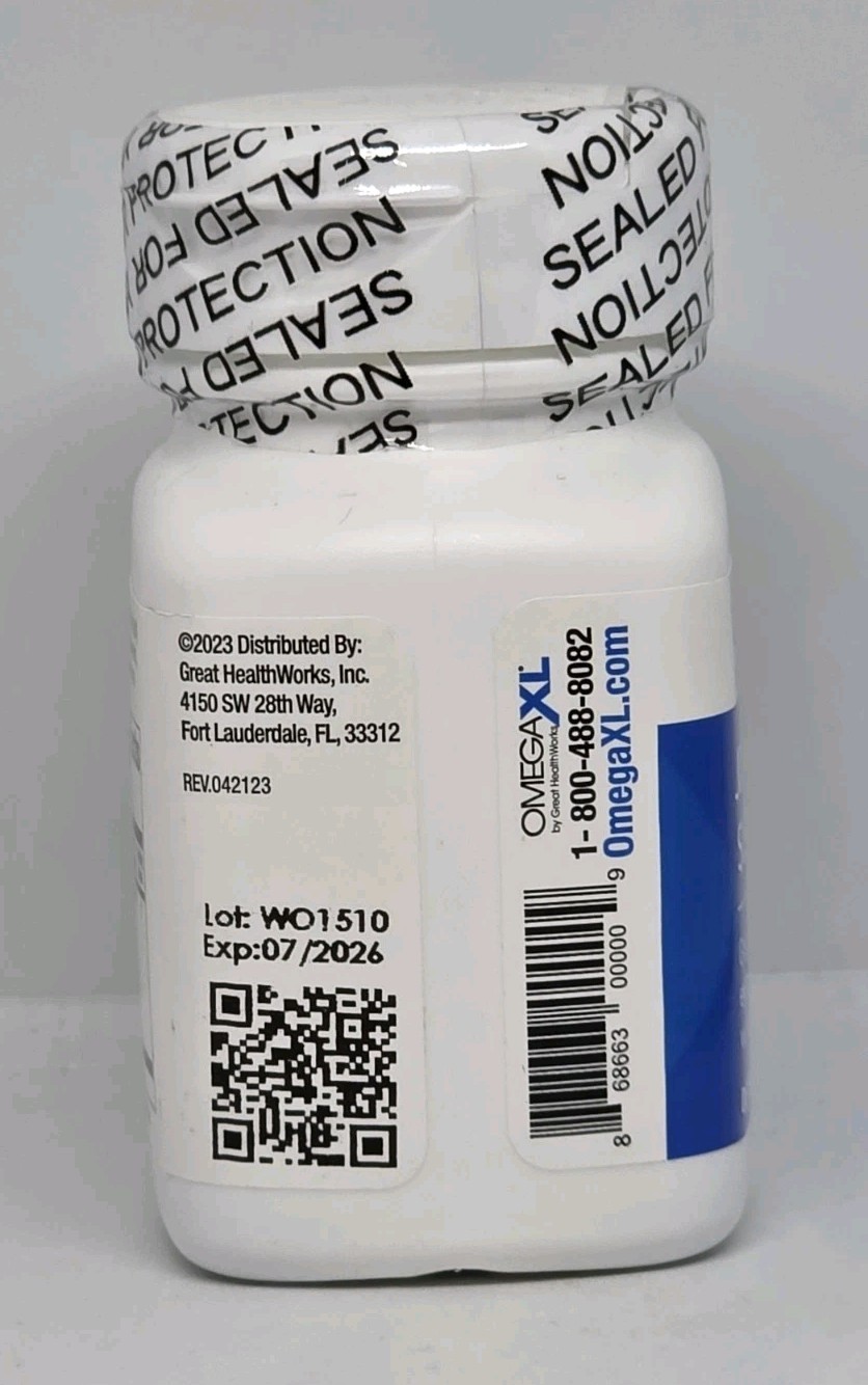 Omega XL by Great Health Works Joint &Muscle Support 60 Soft Gels * Authentic *