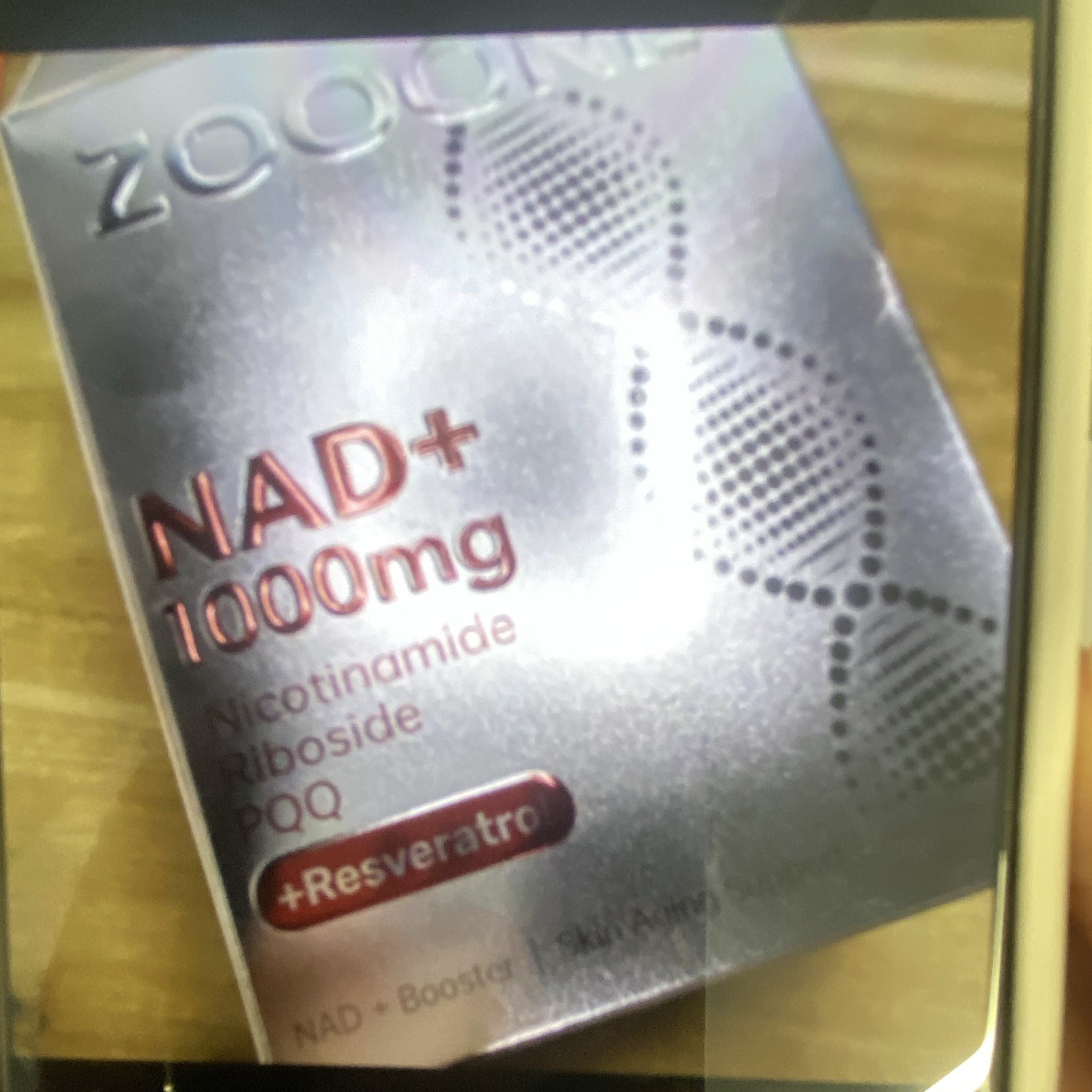 ZOOONE NAD+ 1000mg, 30 Packets, with Nicotinamide Riboside, PQQ & Resveratrol