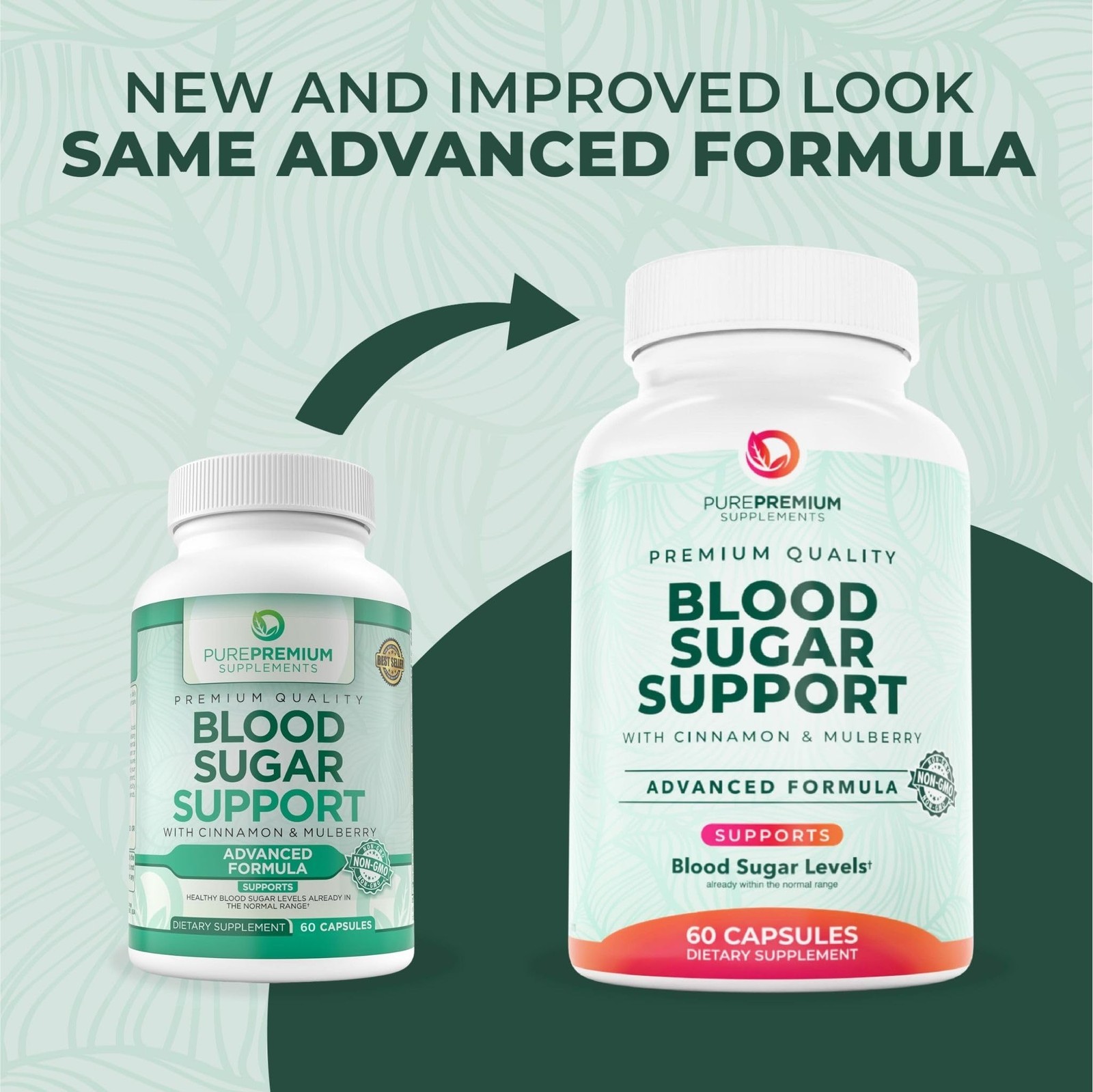 PurePremium Normal Blood Sugar Support Supplement – 20 1 Count (Pack of 60)