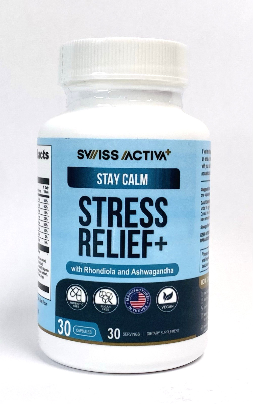 Stress Relief & Calm Supplement Ashwagandha Rhodiola & L-Theanine EXP 02/27