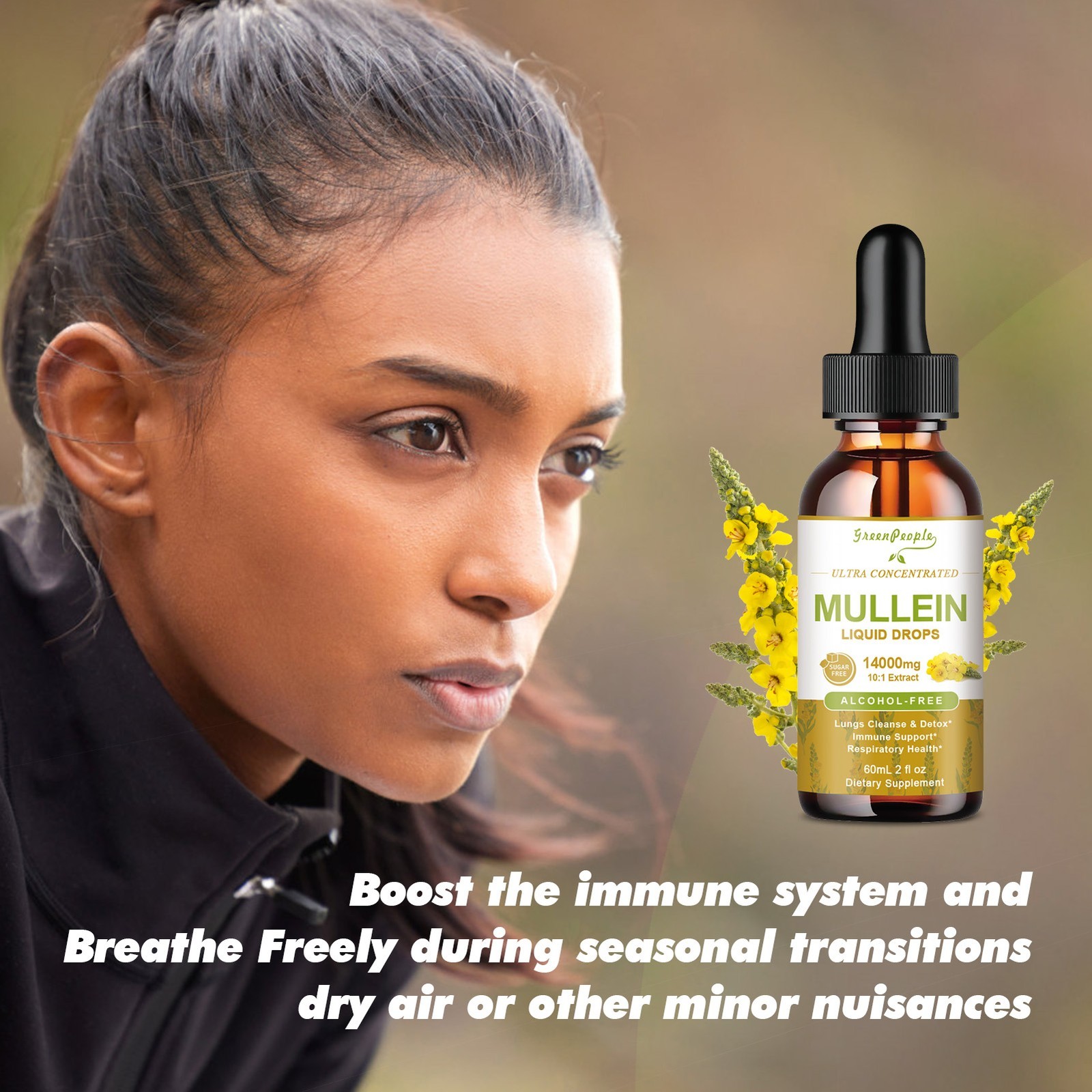 1-3Packs Mullein Drops for Lungs, Detox and Cleanse Mullein Extract Supplement