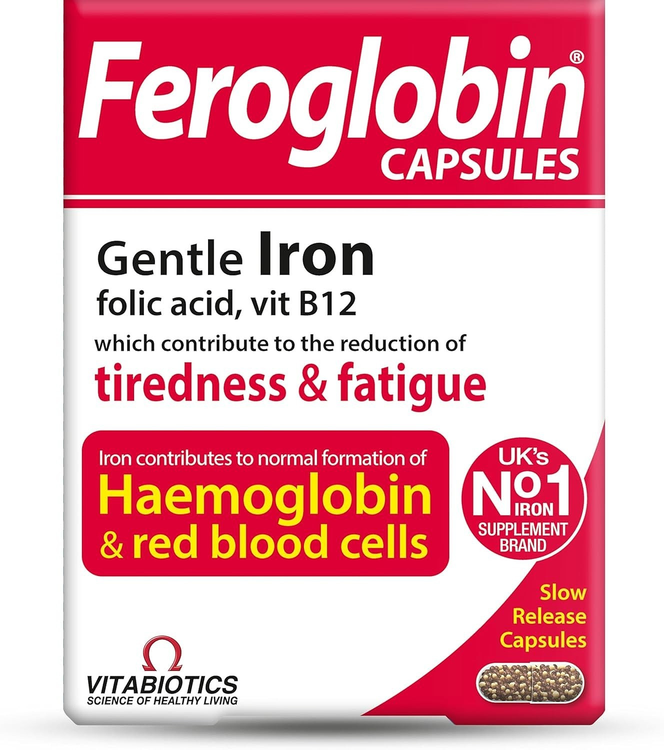 VITABIOTICS Feroglobin Vitamin and Mineral Gentle Iron 30 Capsules Exp 11. 2027
