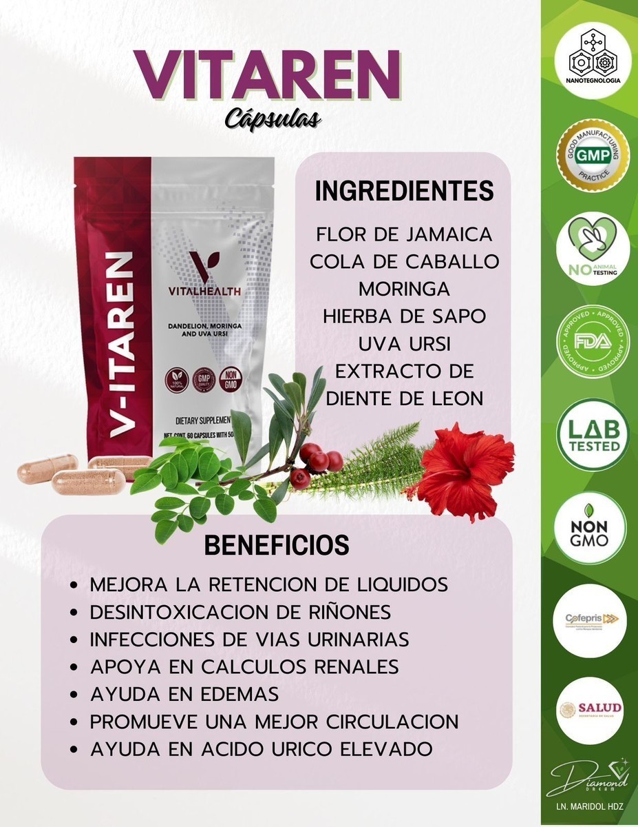 Vitaren Supplement Of Vitalhealth – V-ITAREN Kidneys support and detox