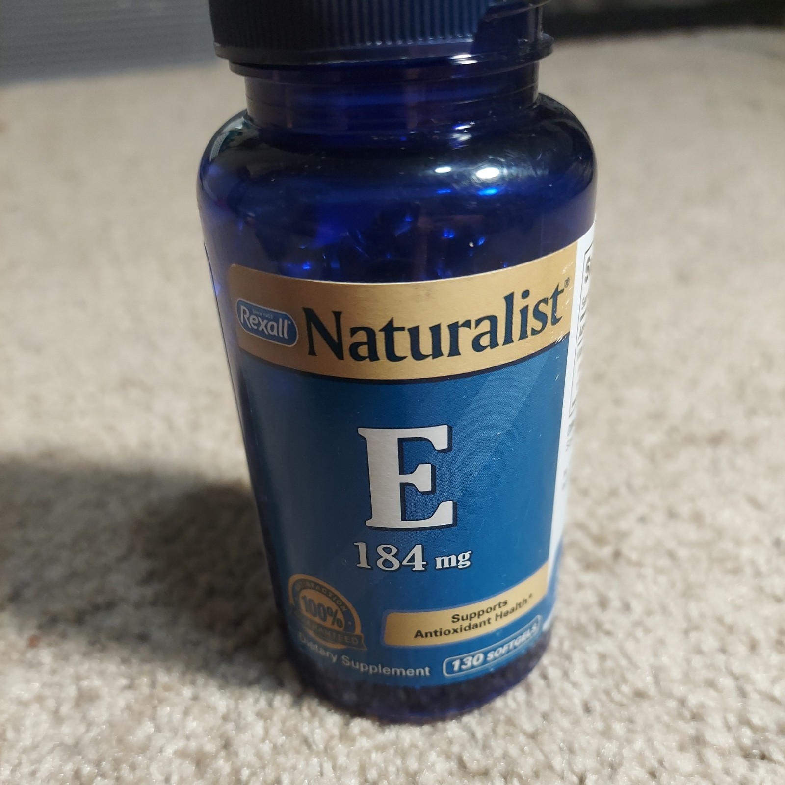New Rexall Naturalist Vitamin E 184 mg 130 Softgels Exp 12/24