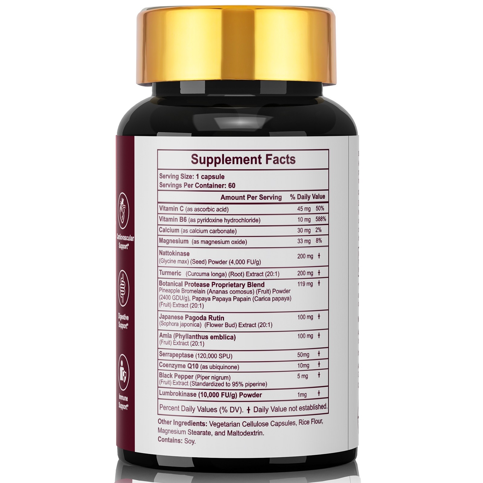 5 pack Nattokinase 4,000 FU – Heart & Cardiovascular Health, Circulatory Support