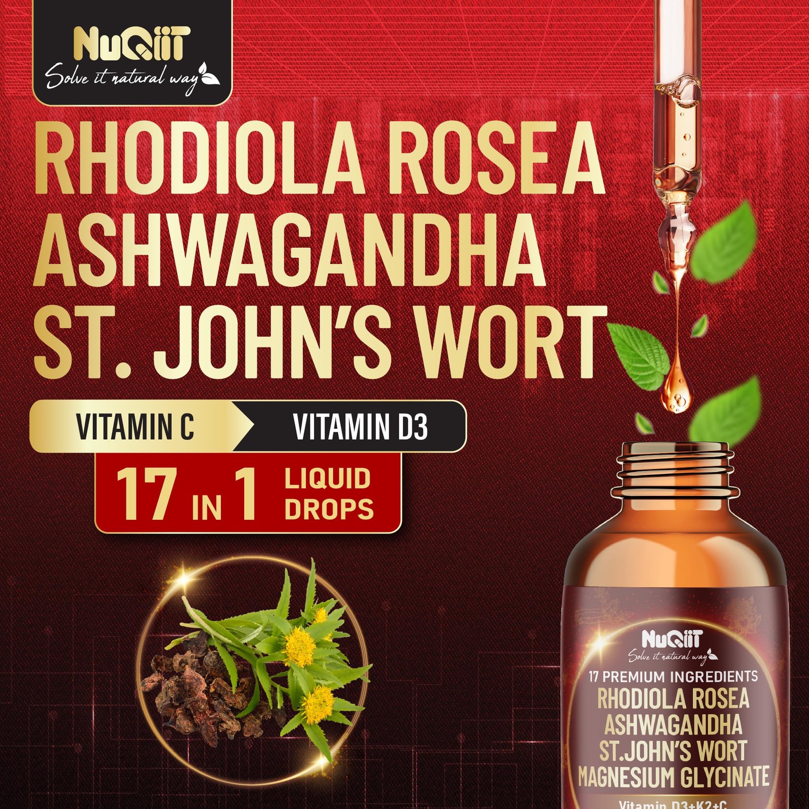 17in1 Rhodiola Rosea Liquid Drops Tincture 1 Fl Oz (Pack of 1)