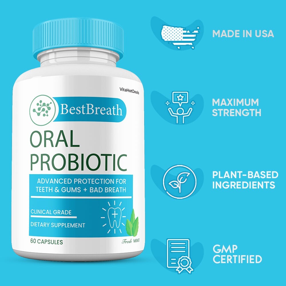 Best Breath for Gums & Teeth Probiotics, BestBreath Oral Supplement (5 Pack)