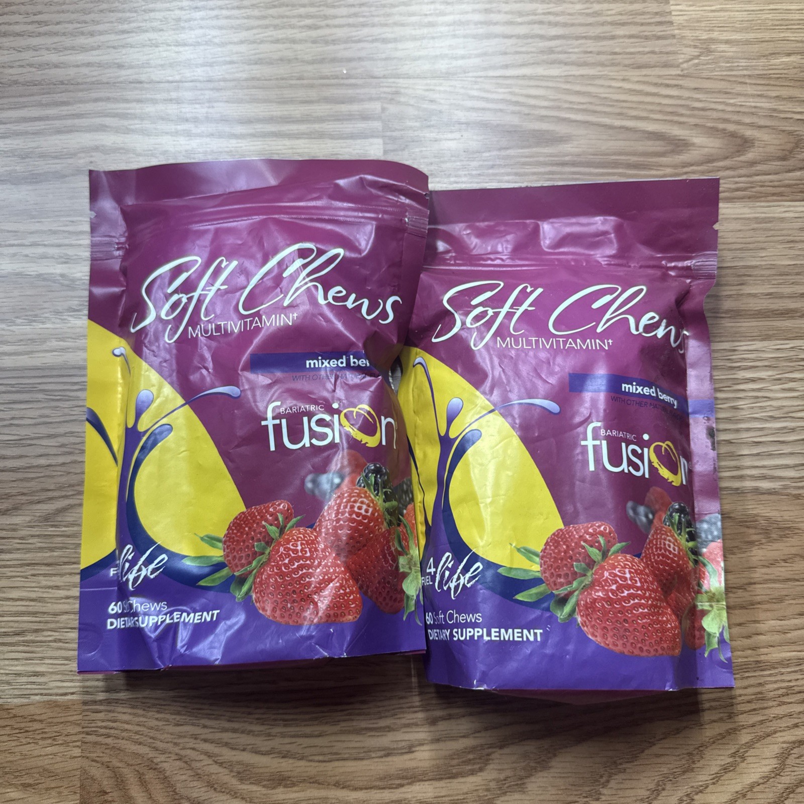 2x Bariatric Fusion Multivitamin Soft Chew Mixed Berry Fruit Flavor 60 Ct