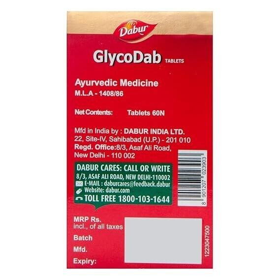 Dabur GlycoDab – 60 Tablets 2 tablets twice daily or asected by physician