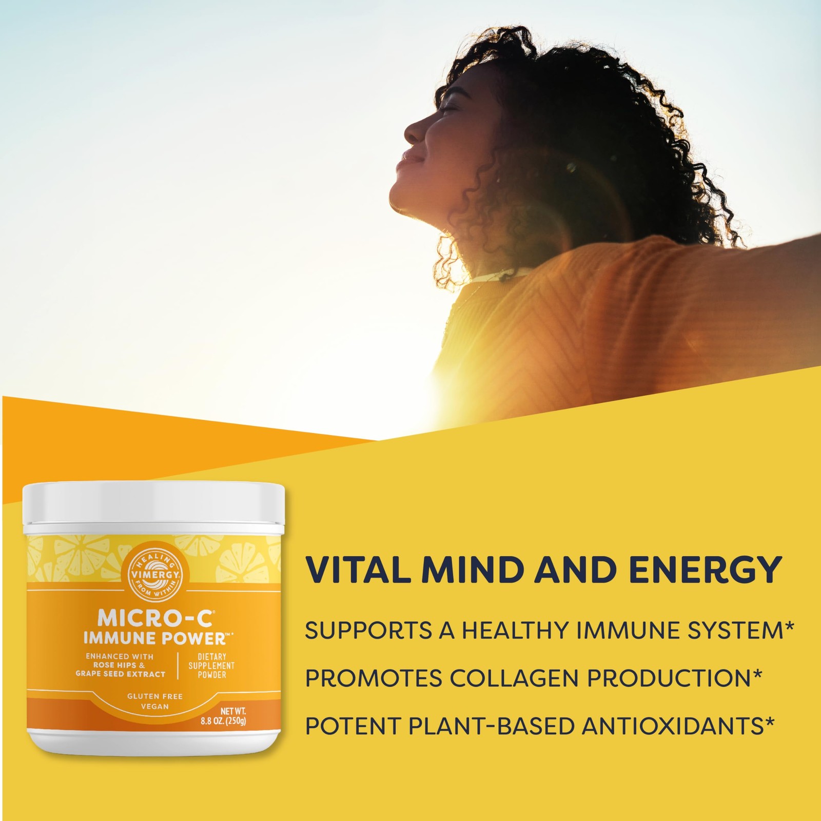 Vimergy Micro-C Immune Power Tm – 250G 69 Servings 2000Mg/Serving Gentle Form