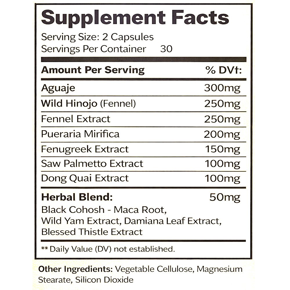 Breast Enhancement and Estrogen Support Supplement for Women and Men 60 Capsules