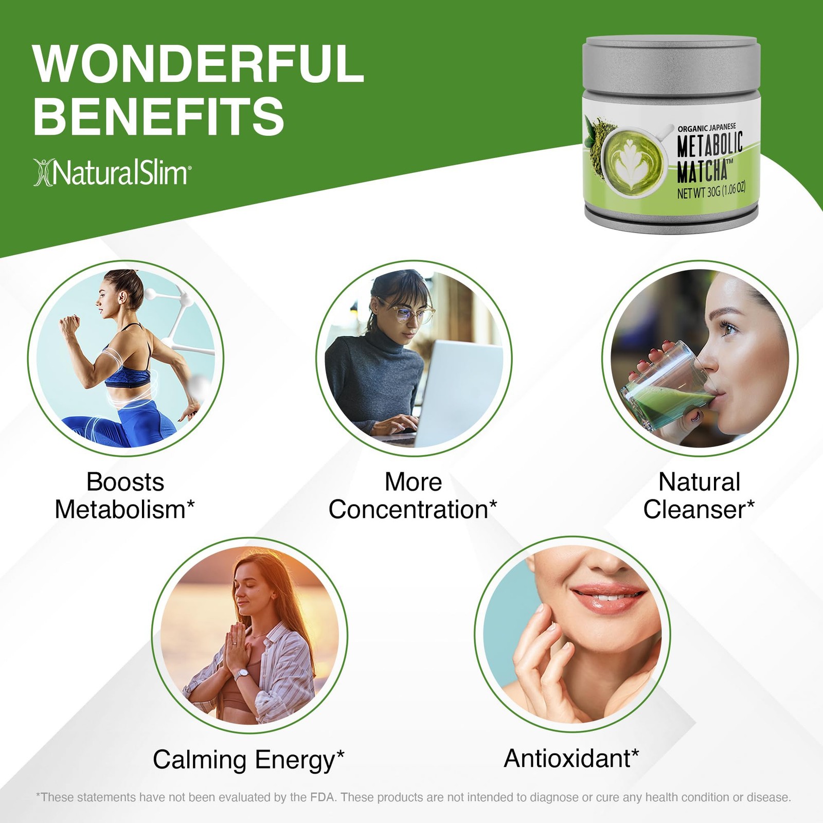 NaturalSlim Metabolic Matcha Green Tea Powder – Metabolism Weight Loss Organi…