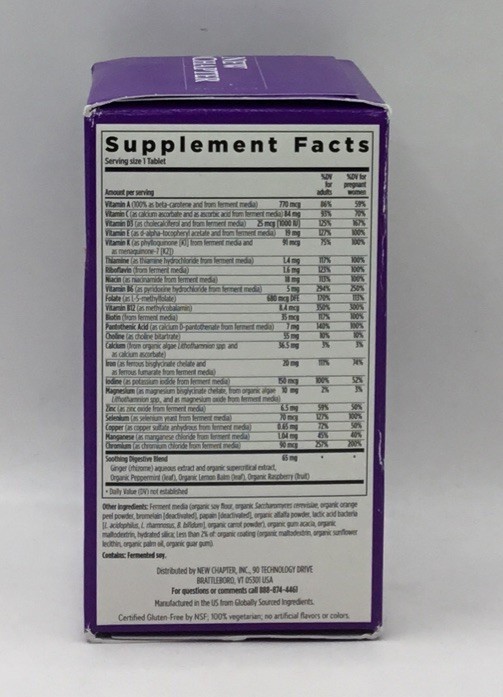 New Chapter One Daily Prenatal Multivitamin 35+ (30 Veg Tabs) «CHOOSE EXP DATE»