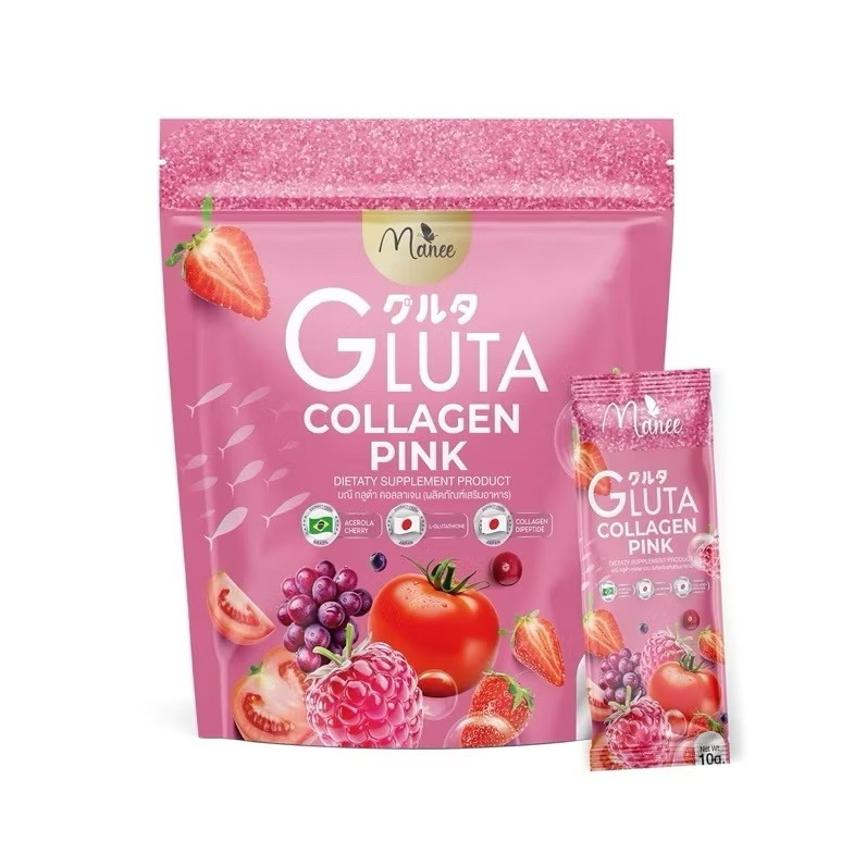 Manee Collagen Pink Dietary Supplement Instant Powder Drink 30 Sachets
