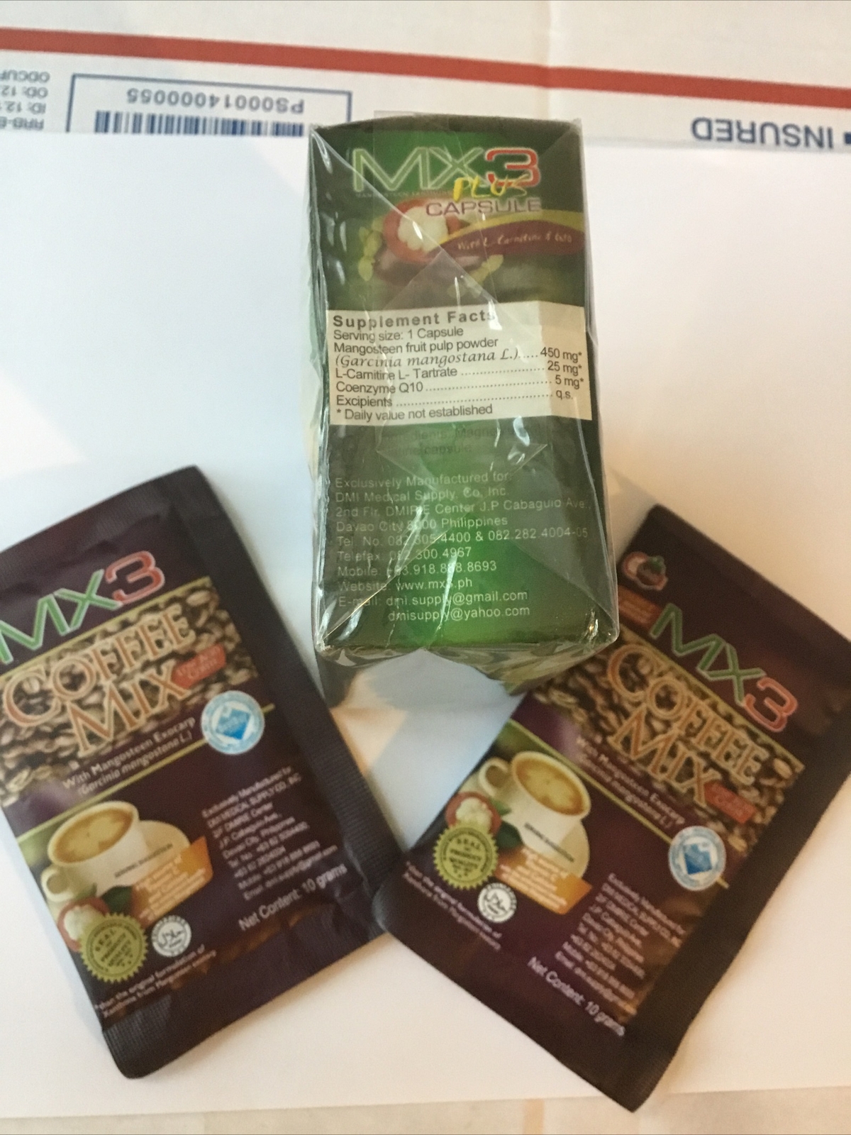 MX3 PLUS 30 CAPSULES W/ LARNITINE& Q10+2 SACHET OF COFFEE&FREE SHIPPING