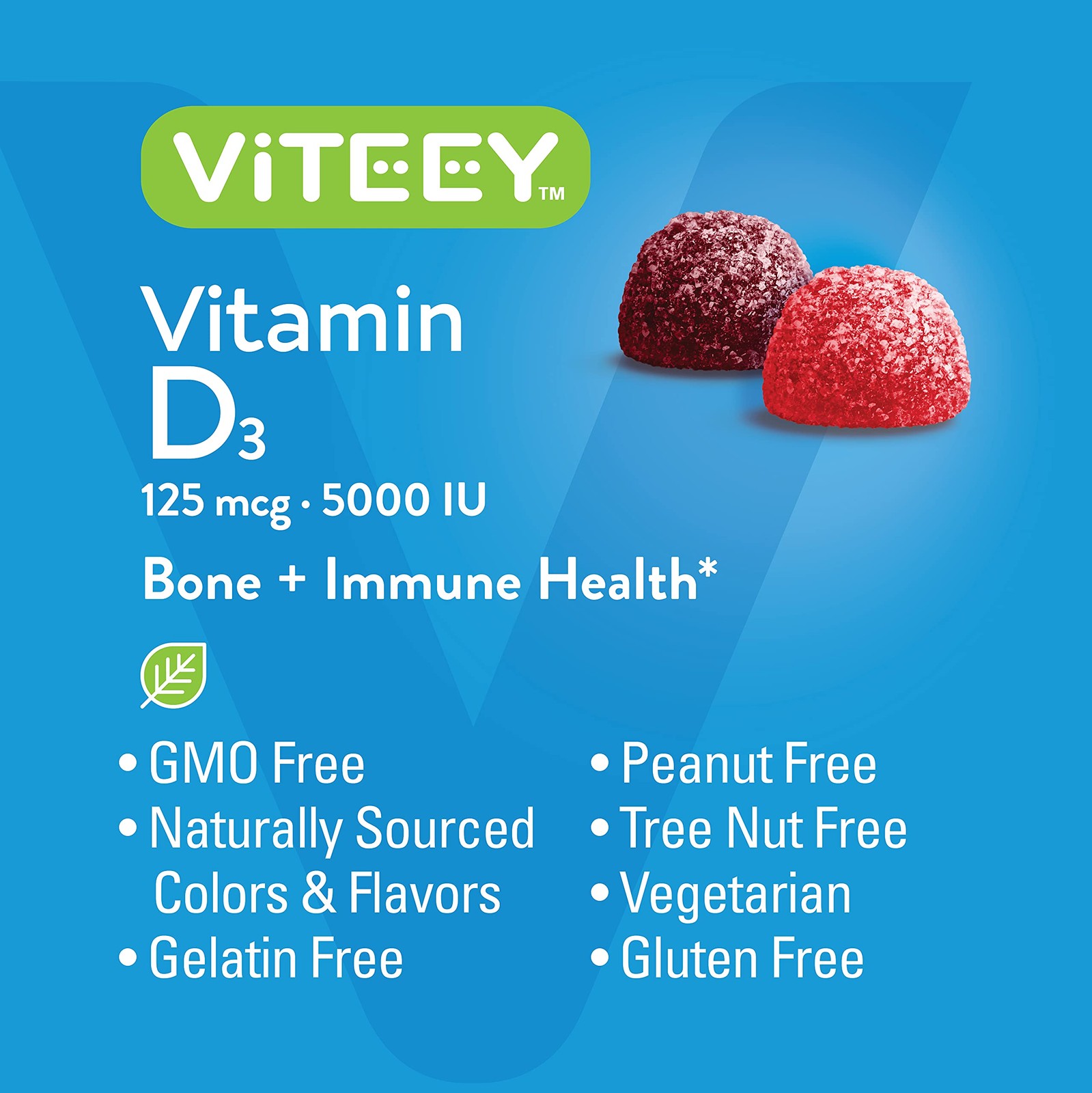 Viteey Vitamin D3 Gummies for 1 Count (Pack of 60), 60 1)