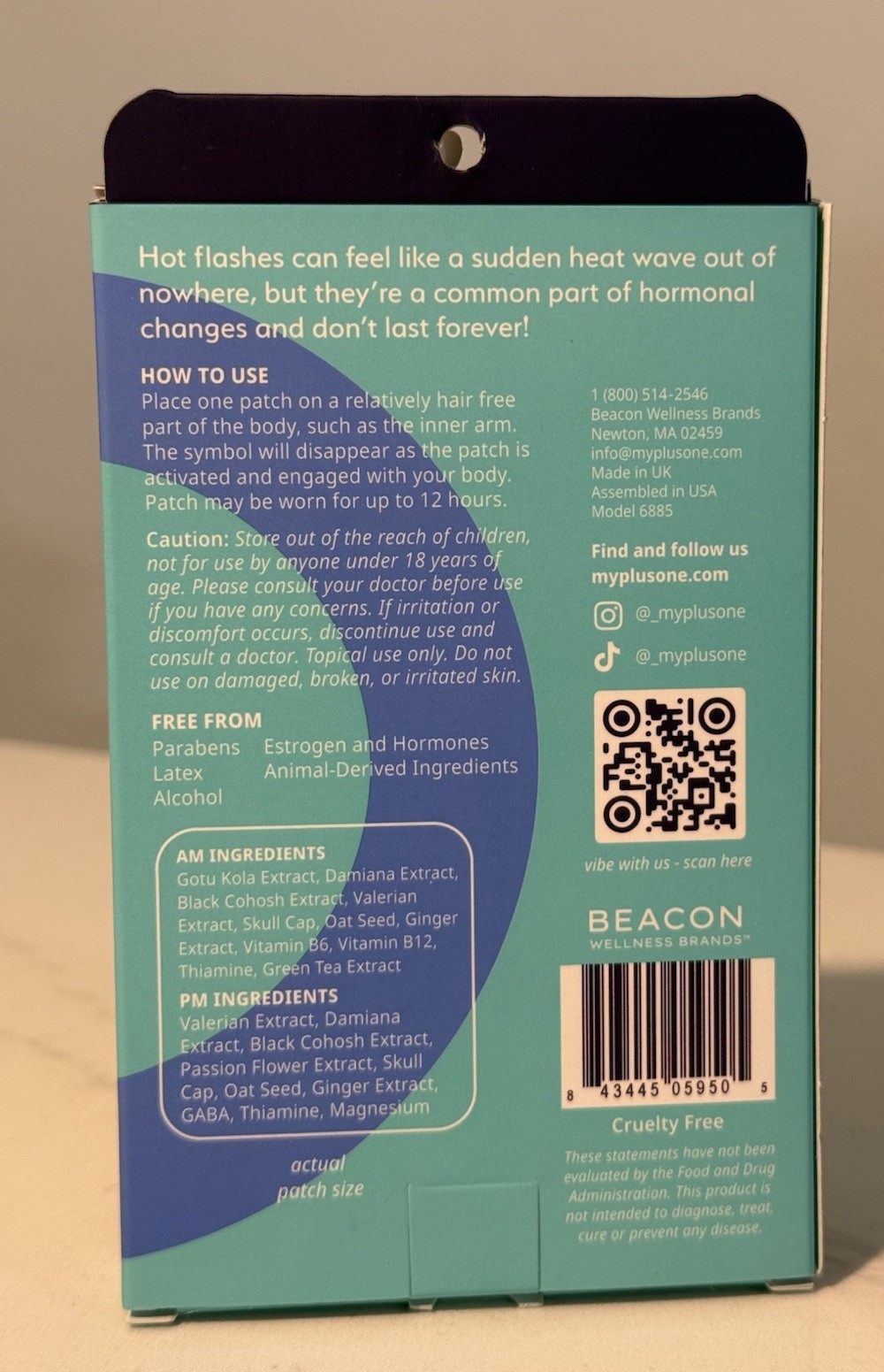 PlusOne Vital Menopause Patch 16 Count Hot Flash Relief AM PM New Sealed