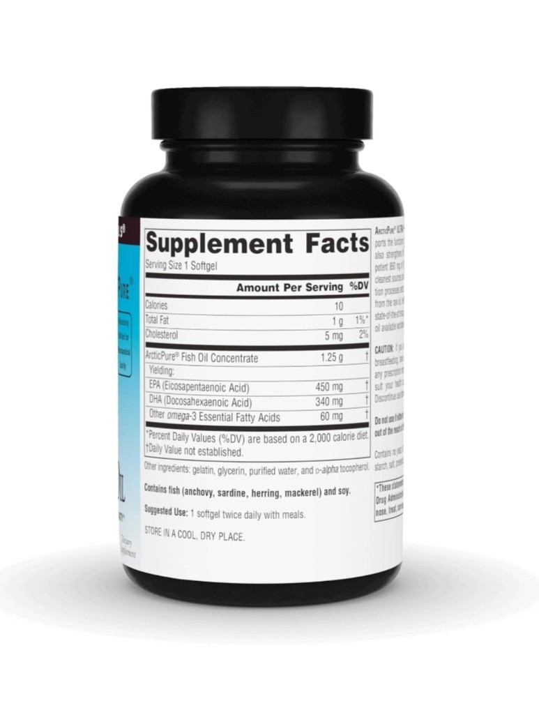 ArcticPure Omega 3 Fish Oil 850 mg 60 Softgels EPA DHA Heart Supplement Capsules