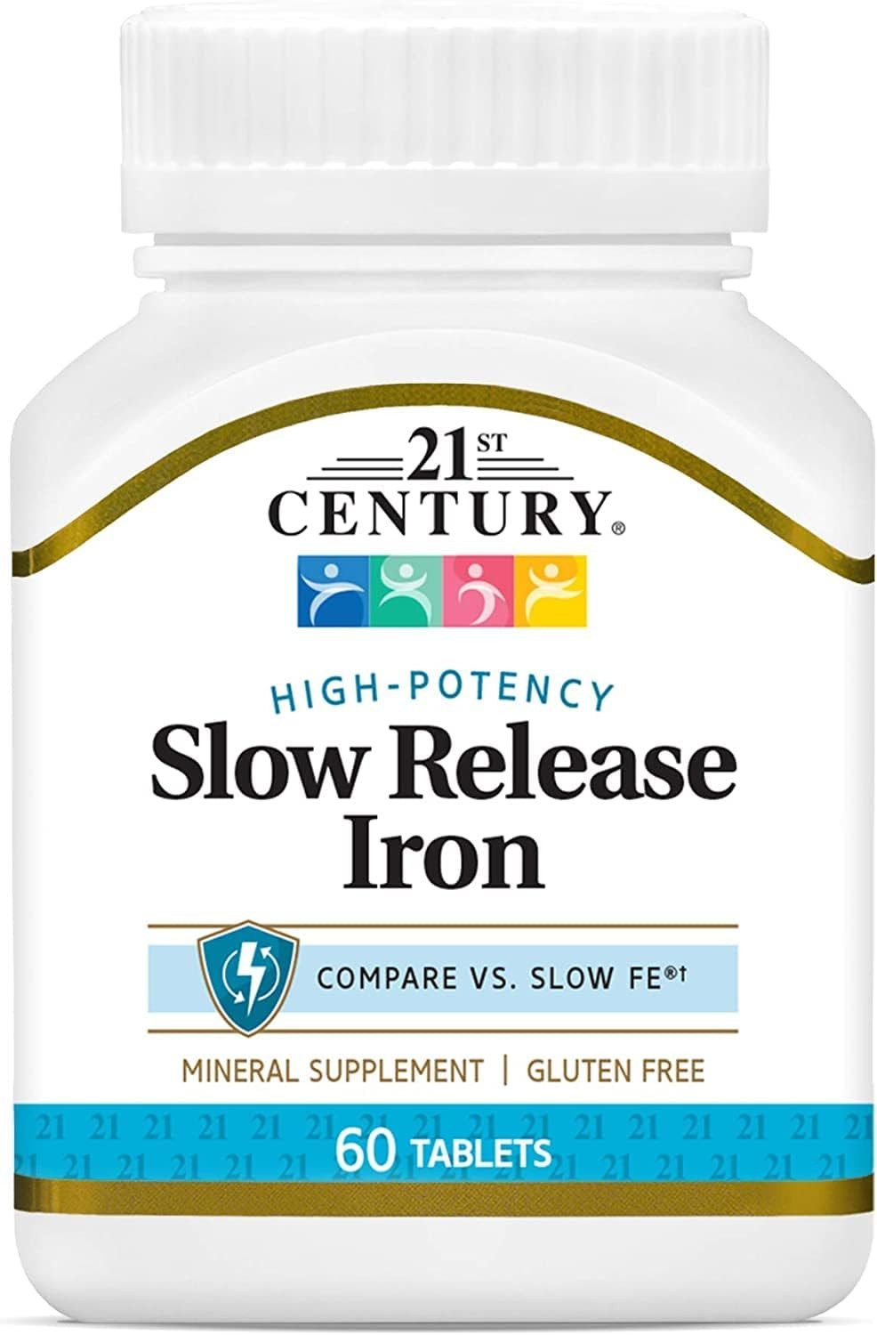 Slow Release Iron Tablets, 60 Count PACK of 2 – Packaging May Vary