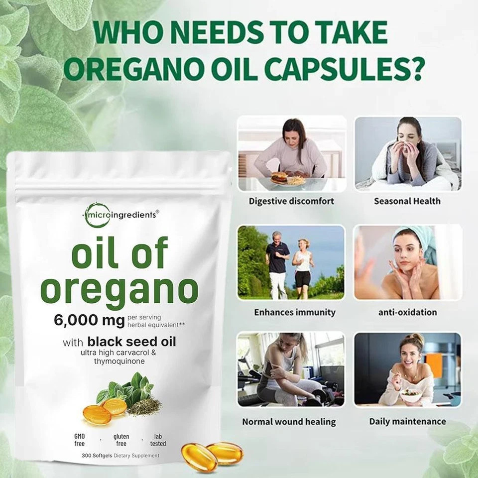 3X Micro Ingredients Oil of Oregano Softgels 6000mg Per Serving,900 Count total