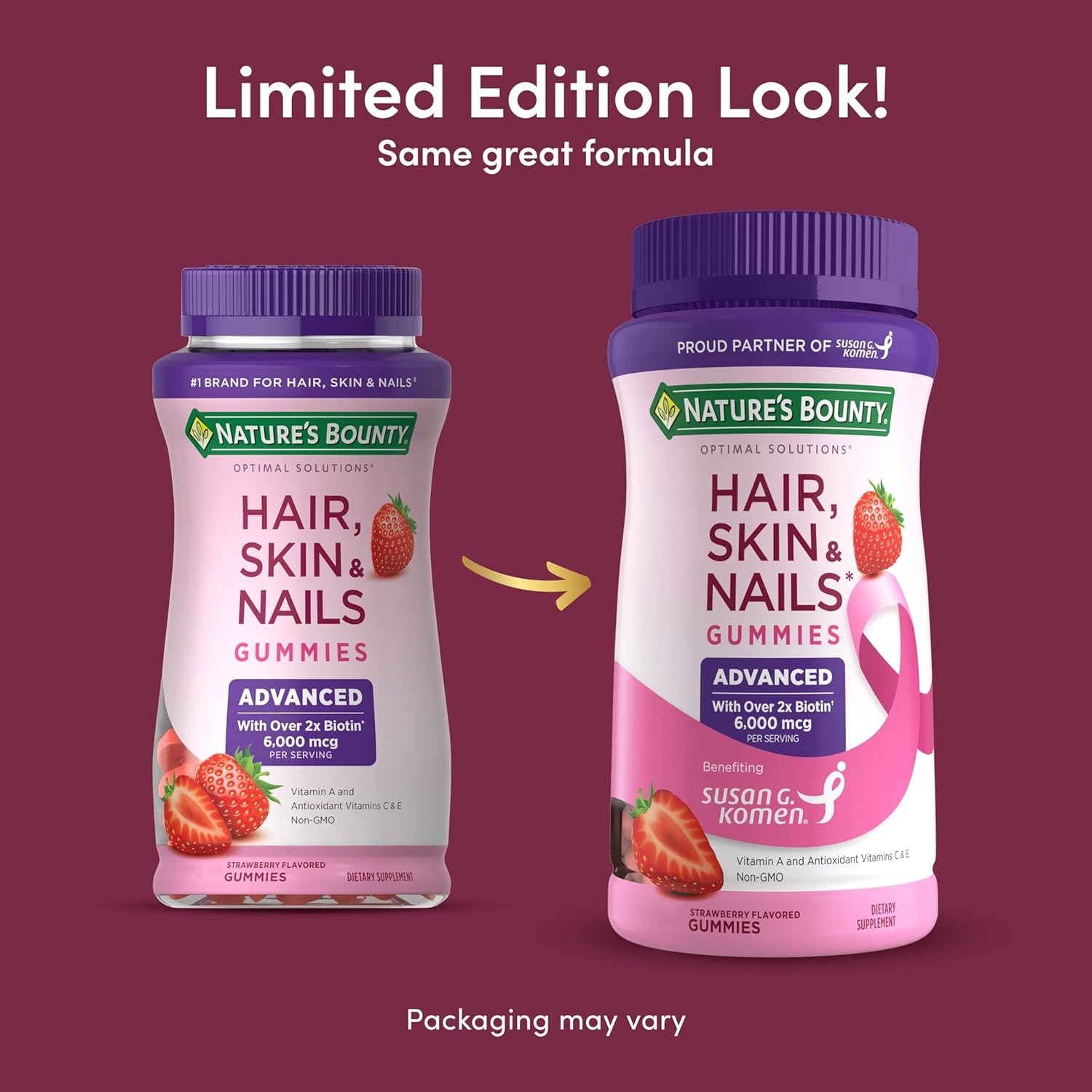 2 Pack Hair, Skin & Nails Gummies 6000 mcg 160 count (2×80) Advanced 2 x Biotin