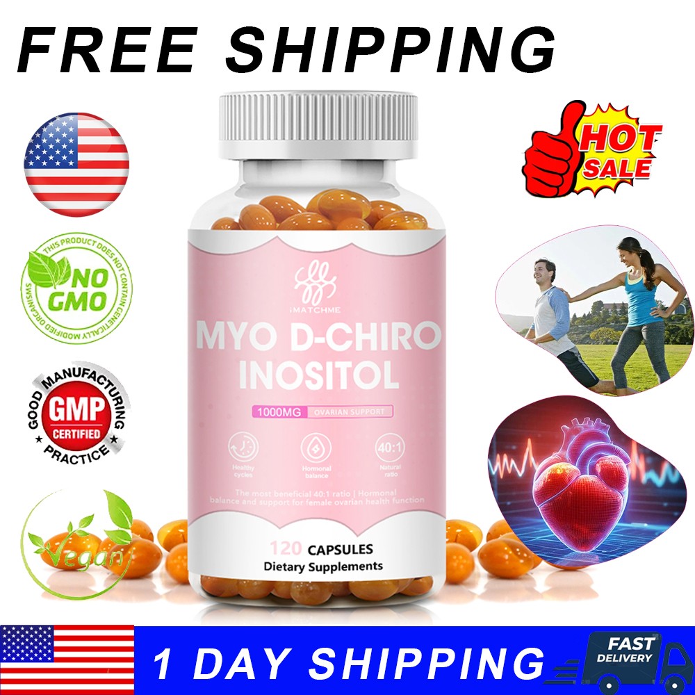 Myo-Inositol Supplement for PCOS with Ashwagandha and Vitamin D – 120 Capsules