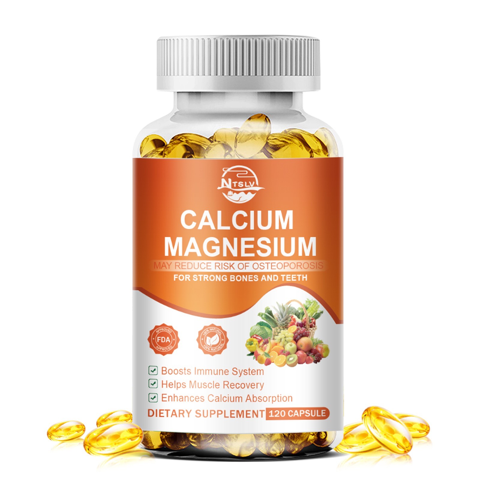 120 Magnesium Capsule Zinc Vitamin D3 Calcium Complex Promote Bones & Teeth
