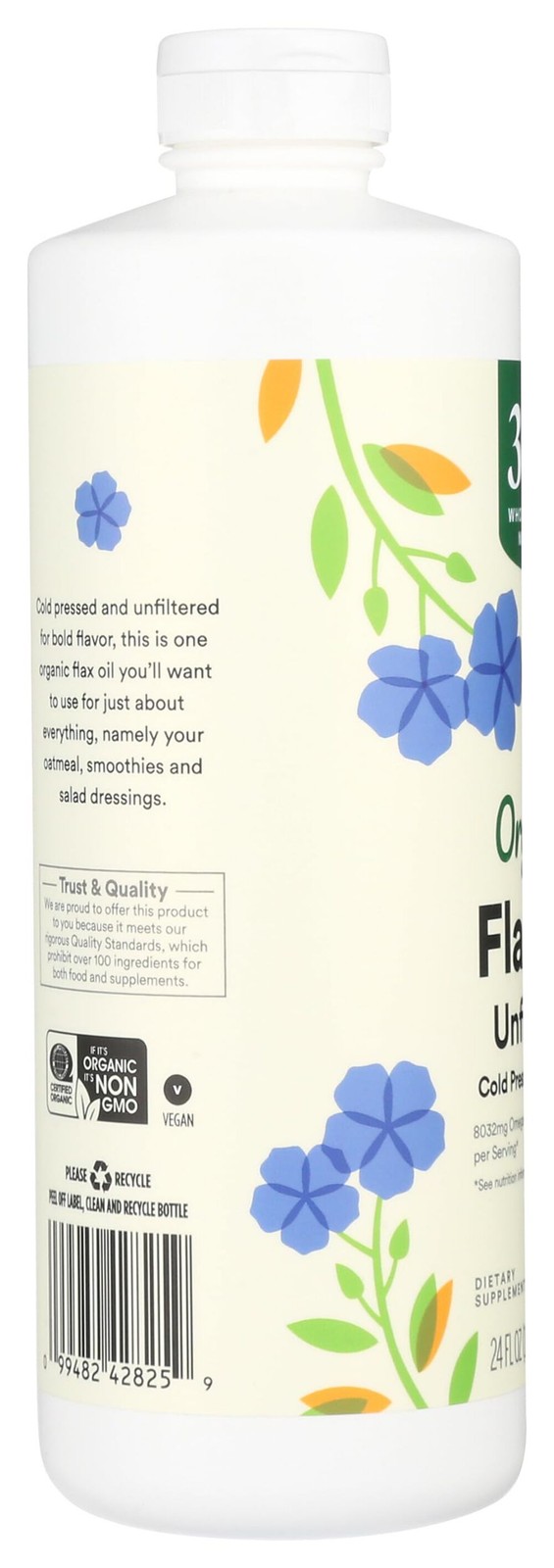 365 by Whole Foods Market, Organic Flax Oil High Lignan, 24 Fl Oz 8/2026