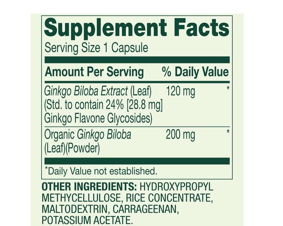 2 PACK Spring Valley Ginkgo Biloba Extract Capsules (120 Mg), 90 Count