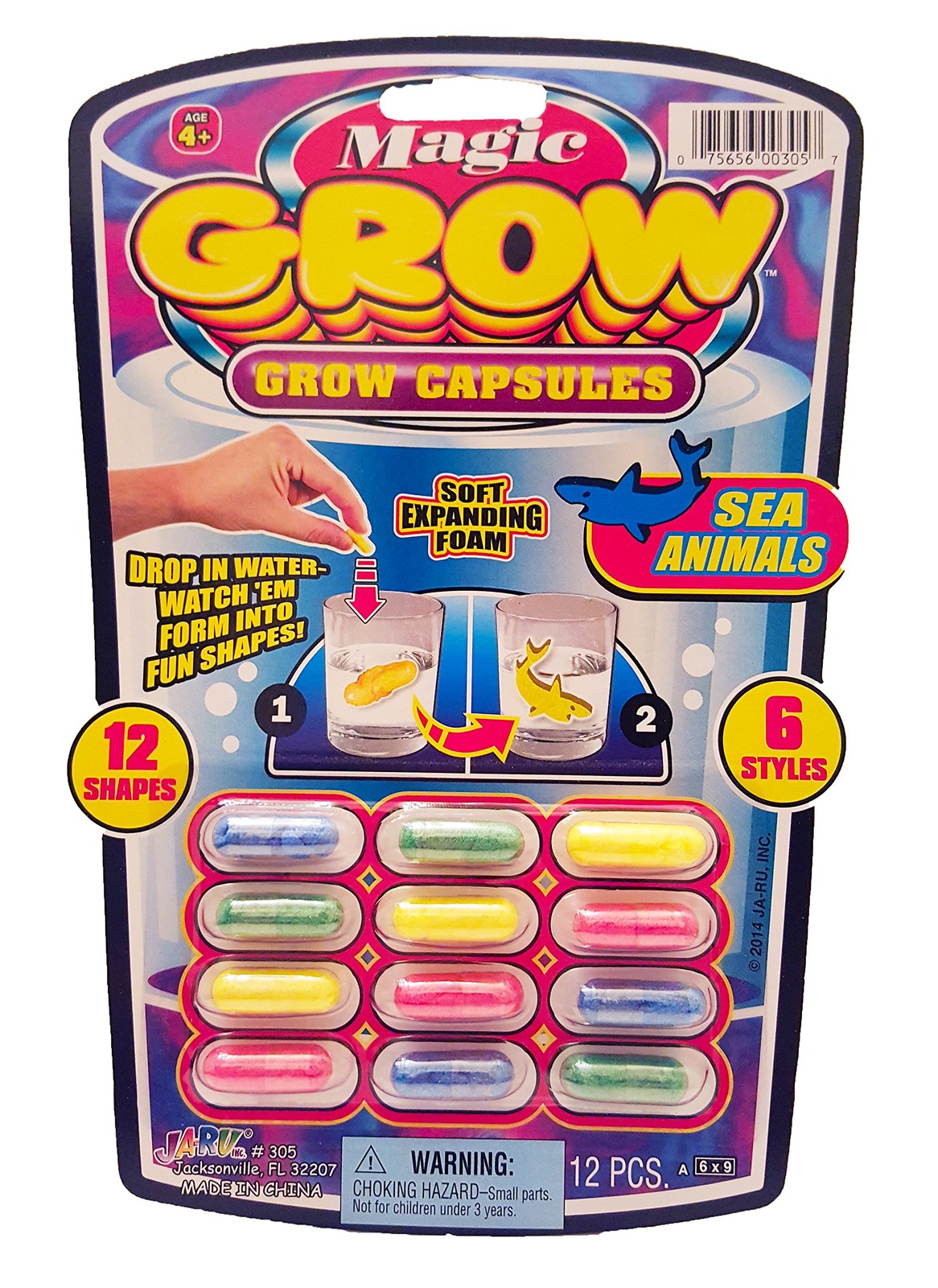 72 Pcs Magic Grow Foam Capsules Water Growing Toys Dinosaur Animal Party Favors