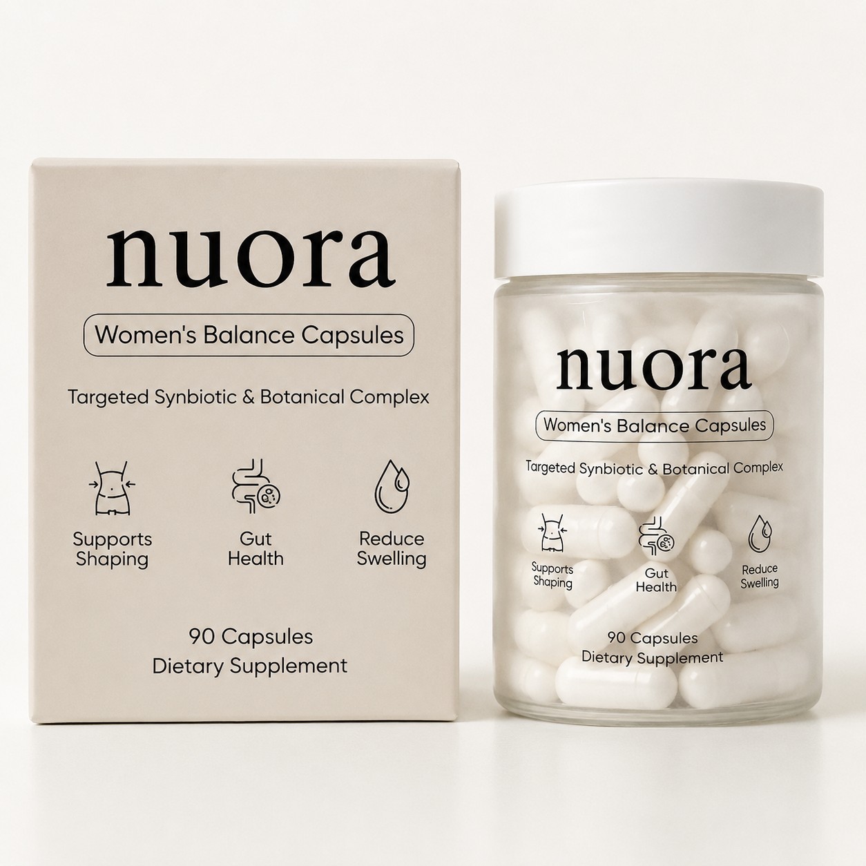 Nuora Women’s Complete Balance Supplement 90 Capsules Synbiotic Botanical New