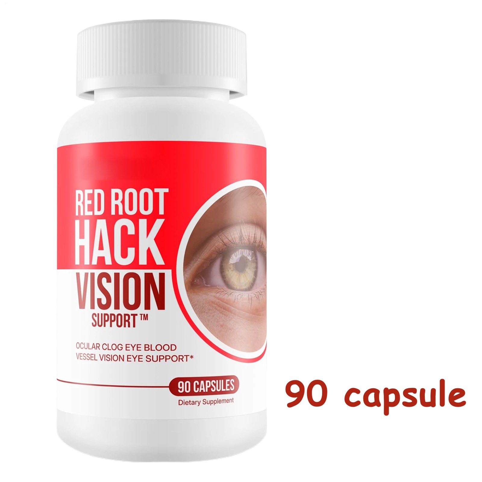 90 Count Portable Red Root Herbal Tablets for Daily Eye Antioxidant Wellness