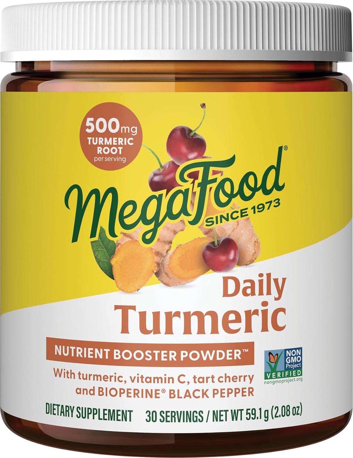 MegaFood Daily Turmeric Nutrient Booster Powder – Turmeric Supplement -with Tart