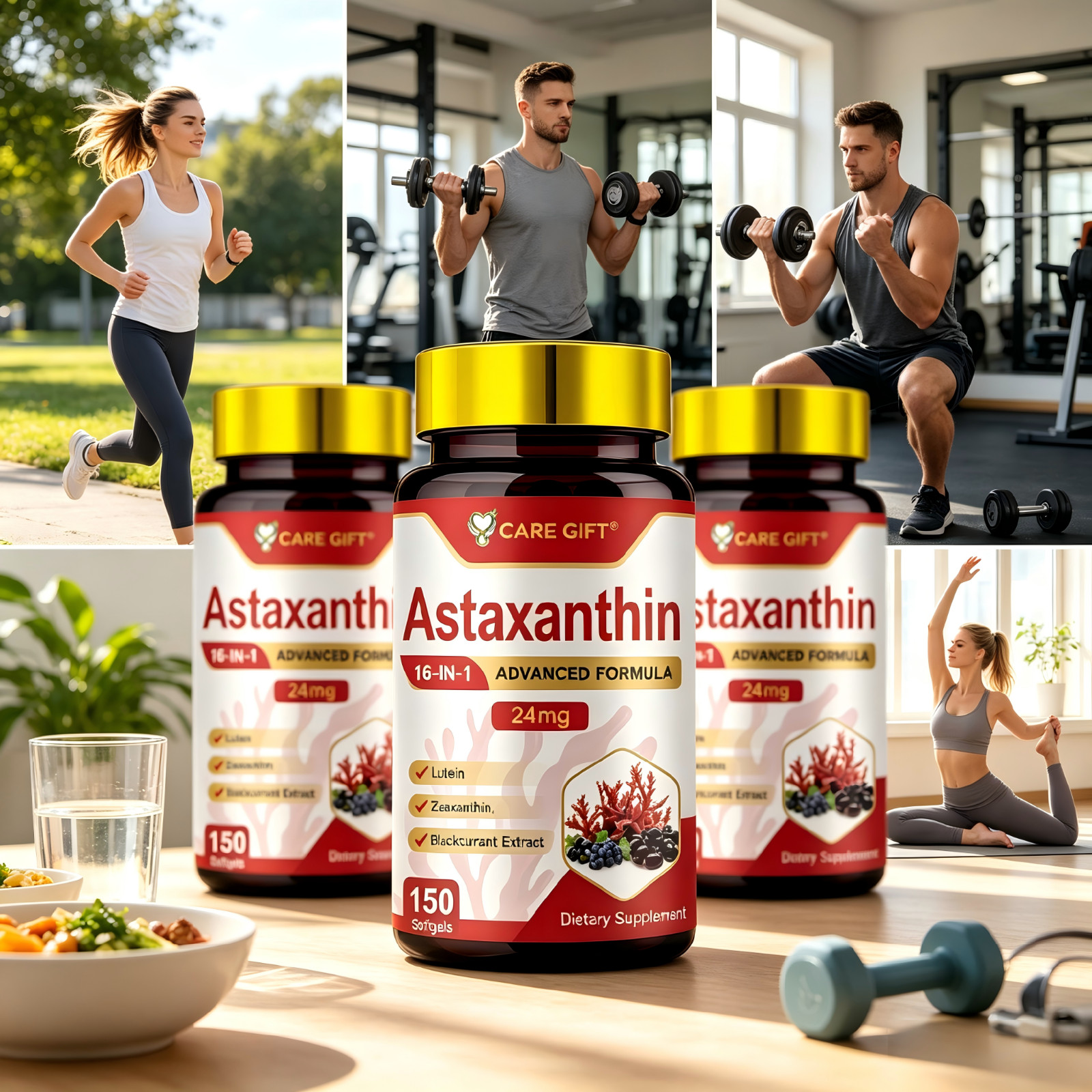 Astaxanthin 120Softgels 24mg High Strength – Tanning Tan Eye Health Joint (3 PC)