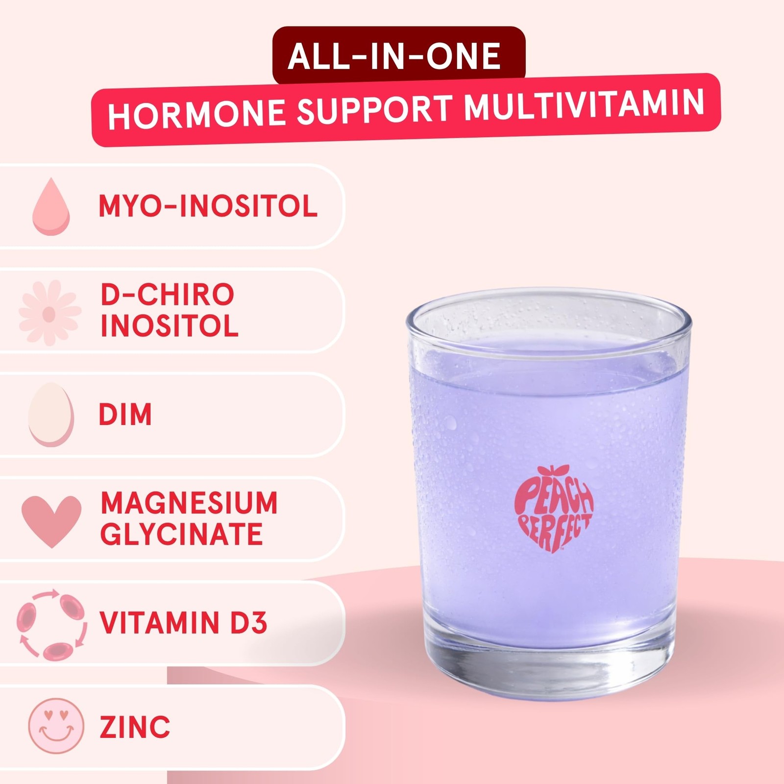 Peach Perfect Inositol Powder Multivitamin, Strawberry Acai Flavor – 3 – Supp…