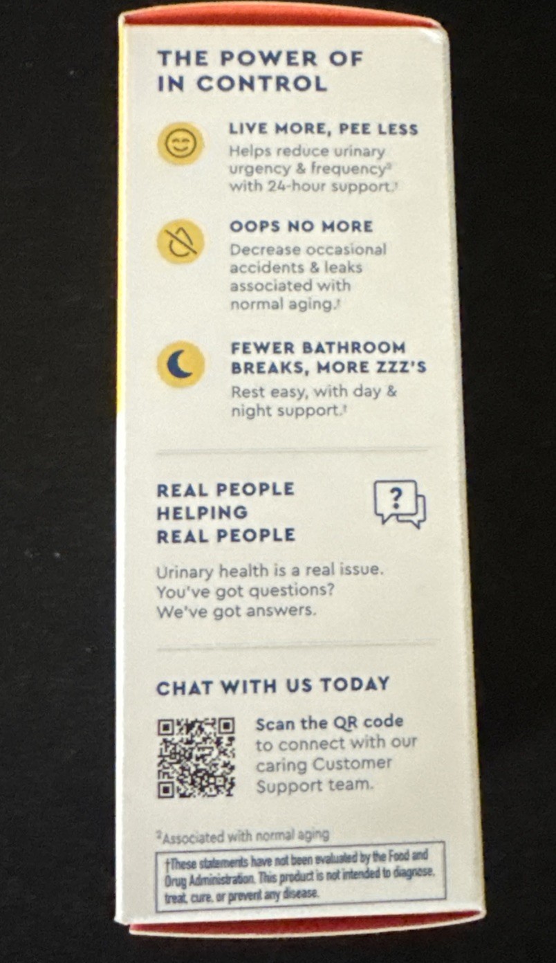 Uqora in Control Bladder Support 24 Hour Support 60 Ct. Exp 03/27