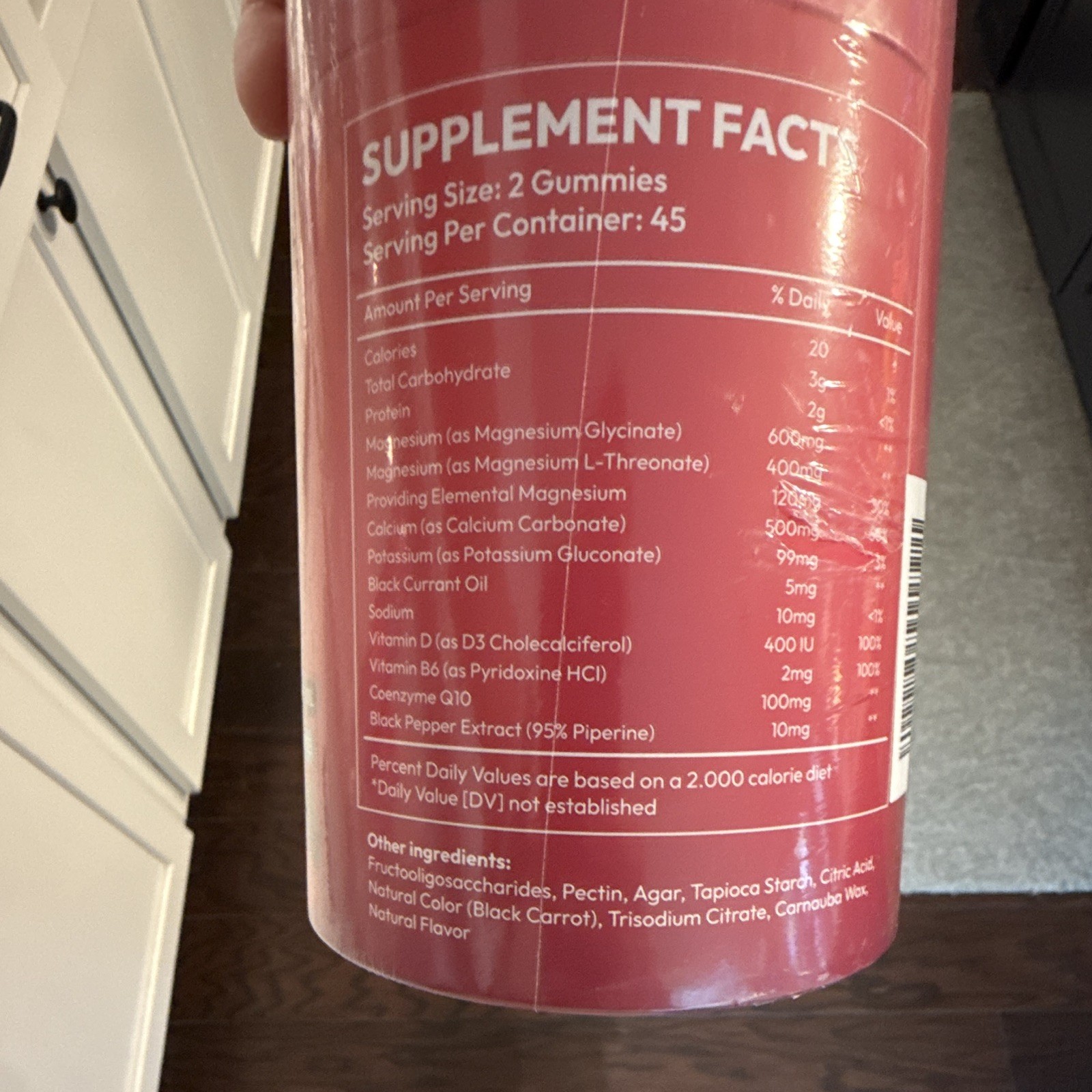 AEONJV Magnesium Glycinate 600mg Sugar-Free Raspberry Gummies, 90 Count