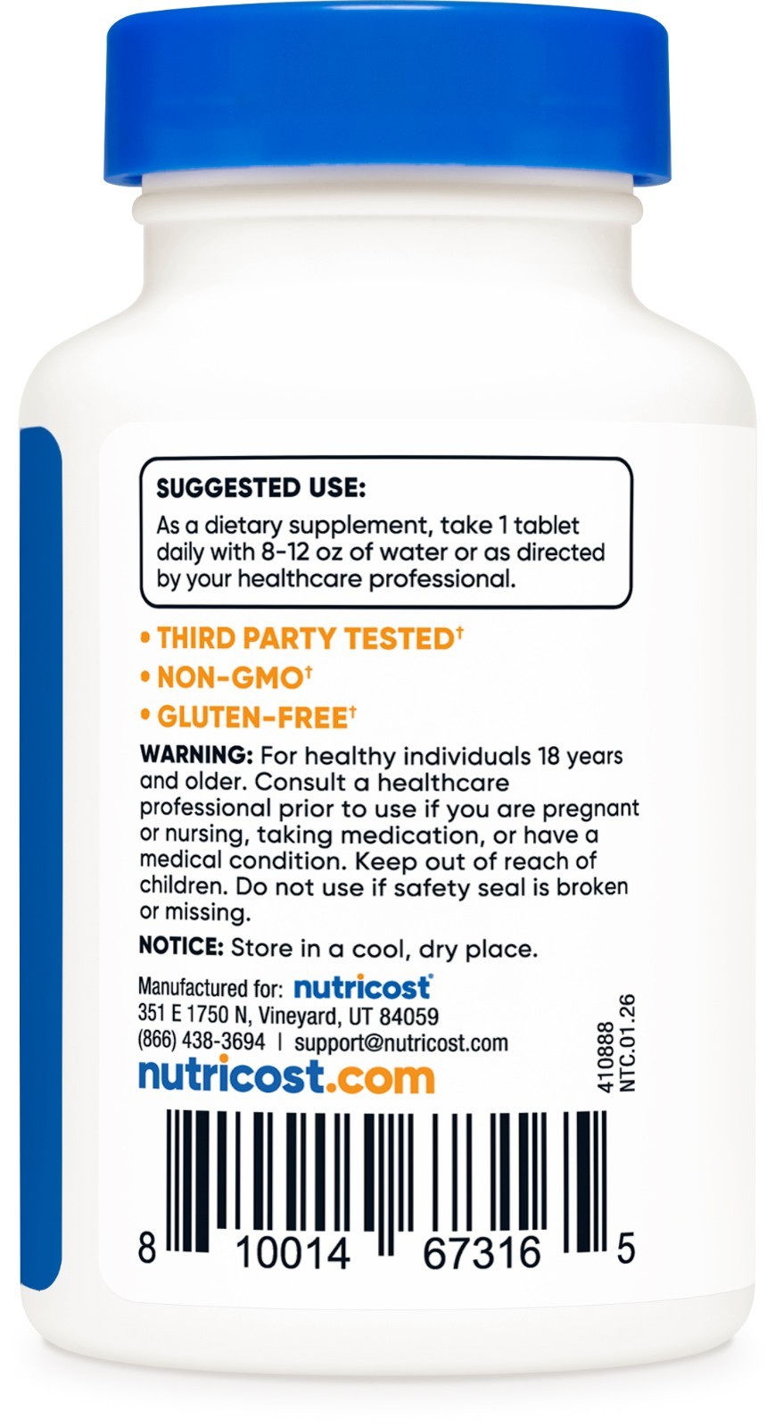 Nutricost Chromium 1000mcg, 240 Tablets – Gluten Free, Non-GMO