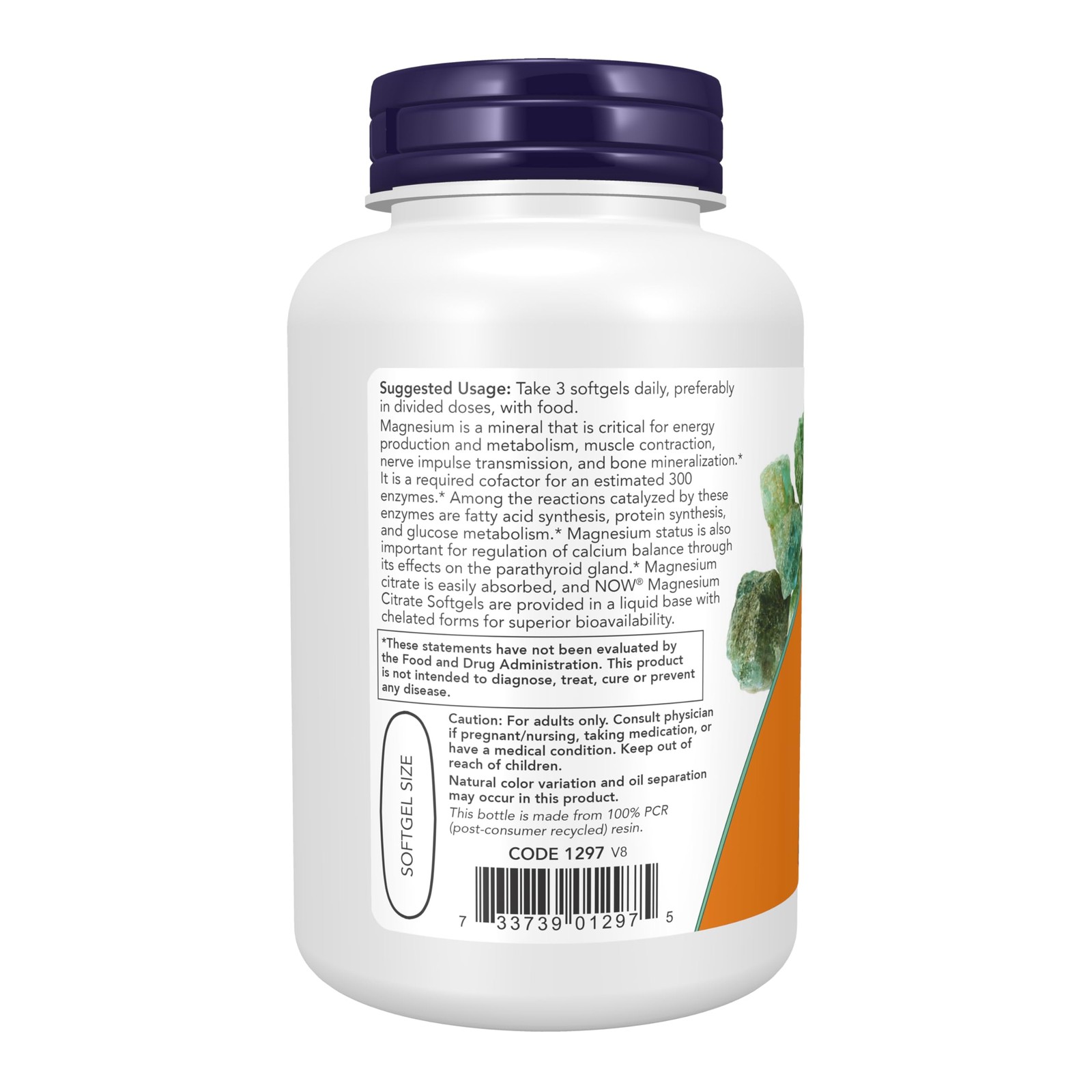 NOW Foods Supplements, Magnesium Citrate, 90 Count (Pack of 1), Light Yellow