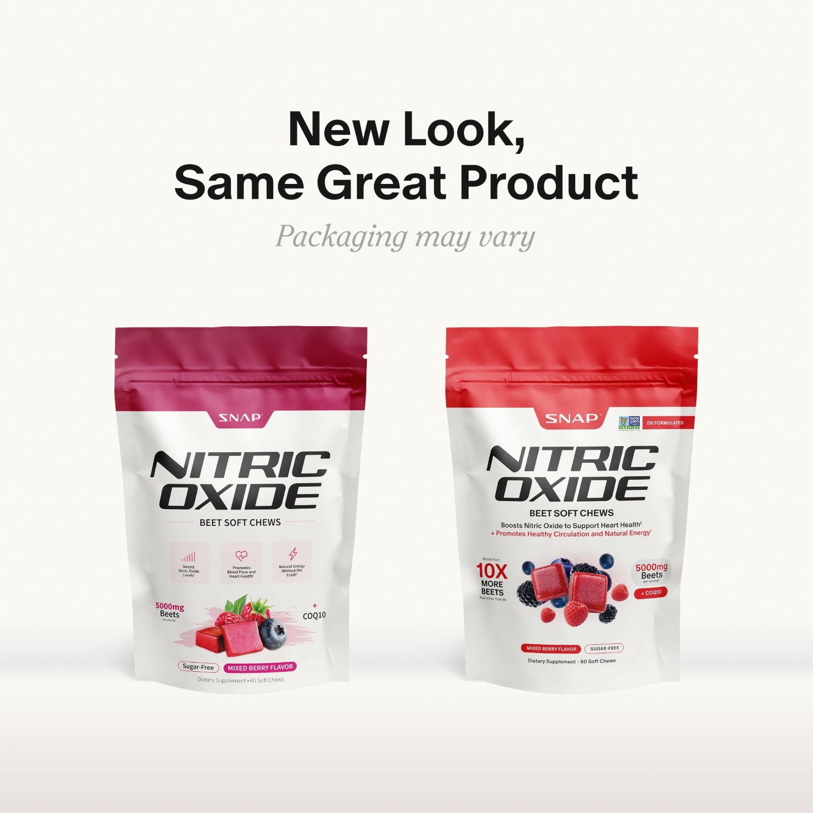 Nitric Oxide Beet Root Chews – 60 Soft Chews, Mixed Berry, 1,250mg, CoQ10, Acai,
