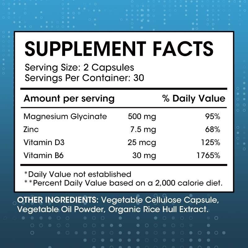 Magnesium Glycinate 500mg With Zinc,D3 Improved Sleep, Stress , Anxiety Relief