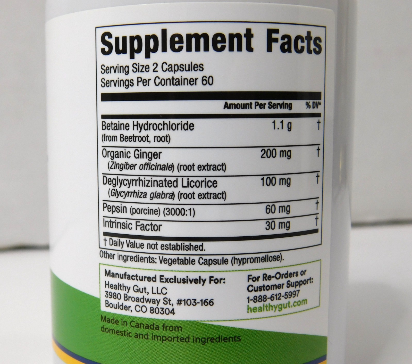Healthy Gut HCL GUARD Dietary Supplement 120 Capsules New Sealed exp 7/2026