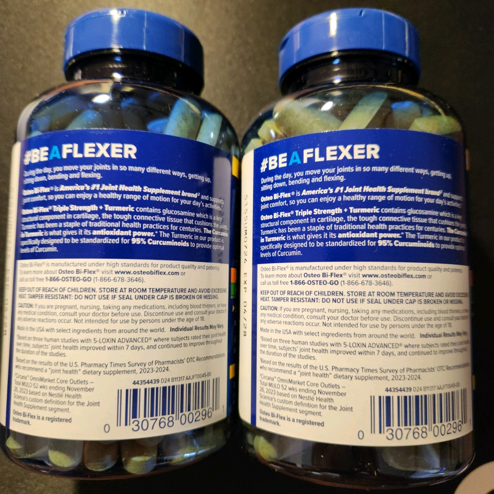 2 Pack Osteo Bi-Flex Joint Health Triple Strength + Turmeric 440 tablet exp 8/28