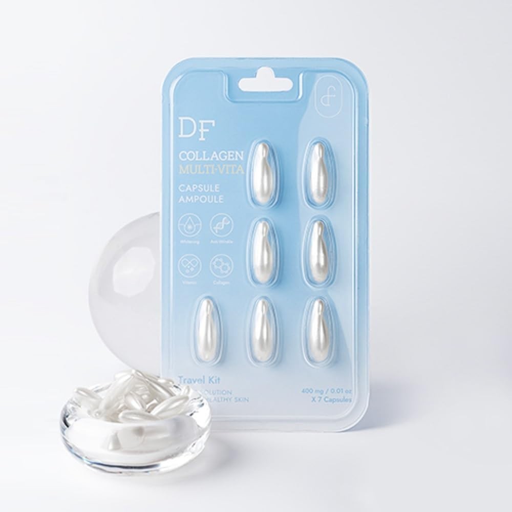 Multi-Vita Capsule Ampoule for Dry, Dull Skin, Collagen & Ceramide,7 Capsules x5