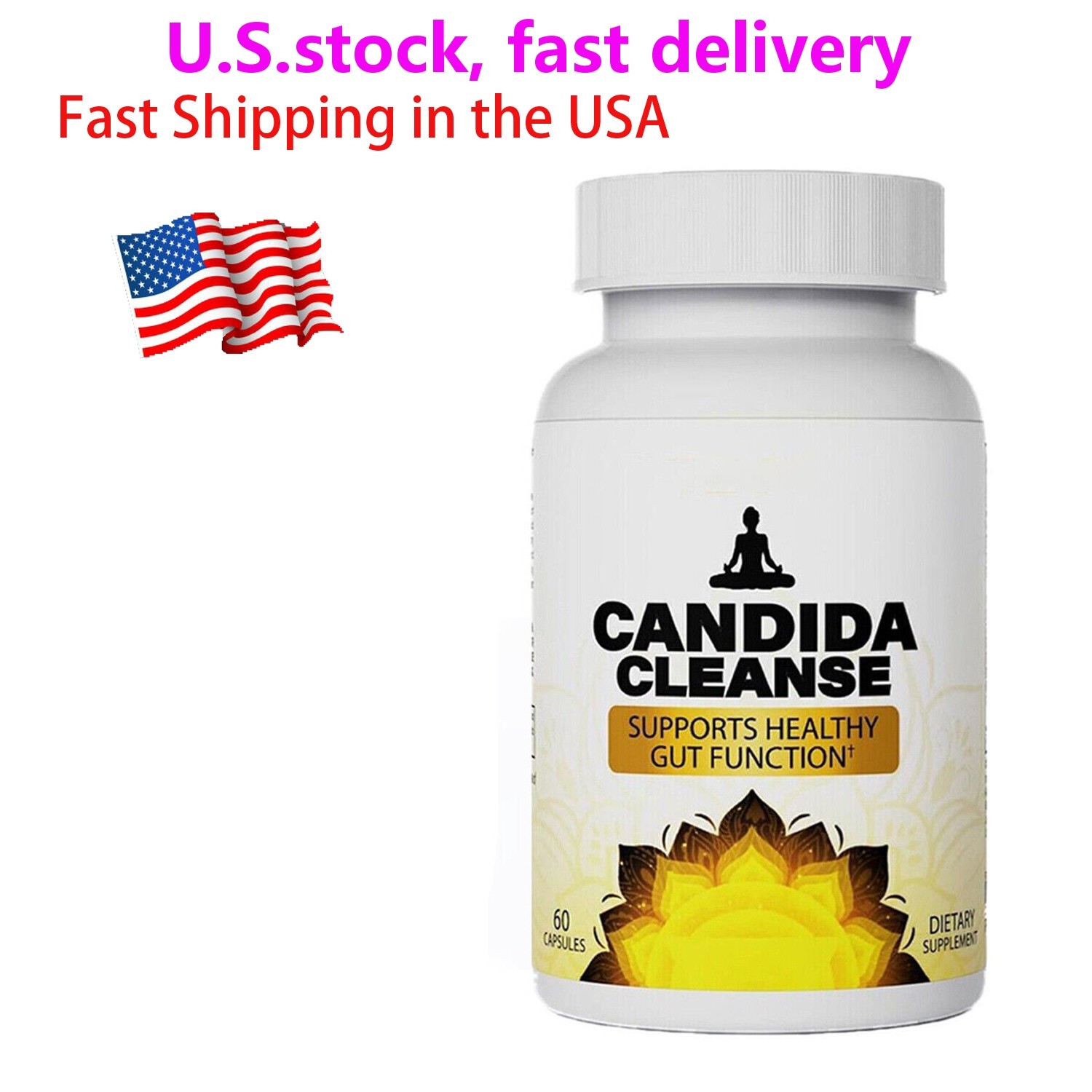 Candida Cleanse Gut & Colon Support 60 Capsules For Women & Men – US