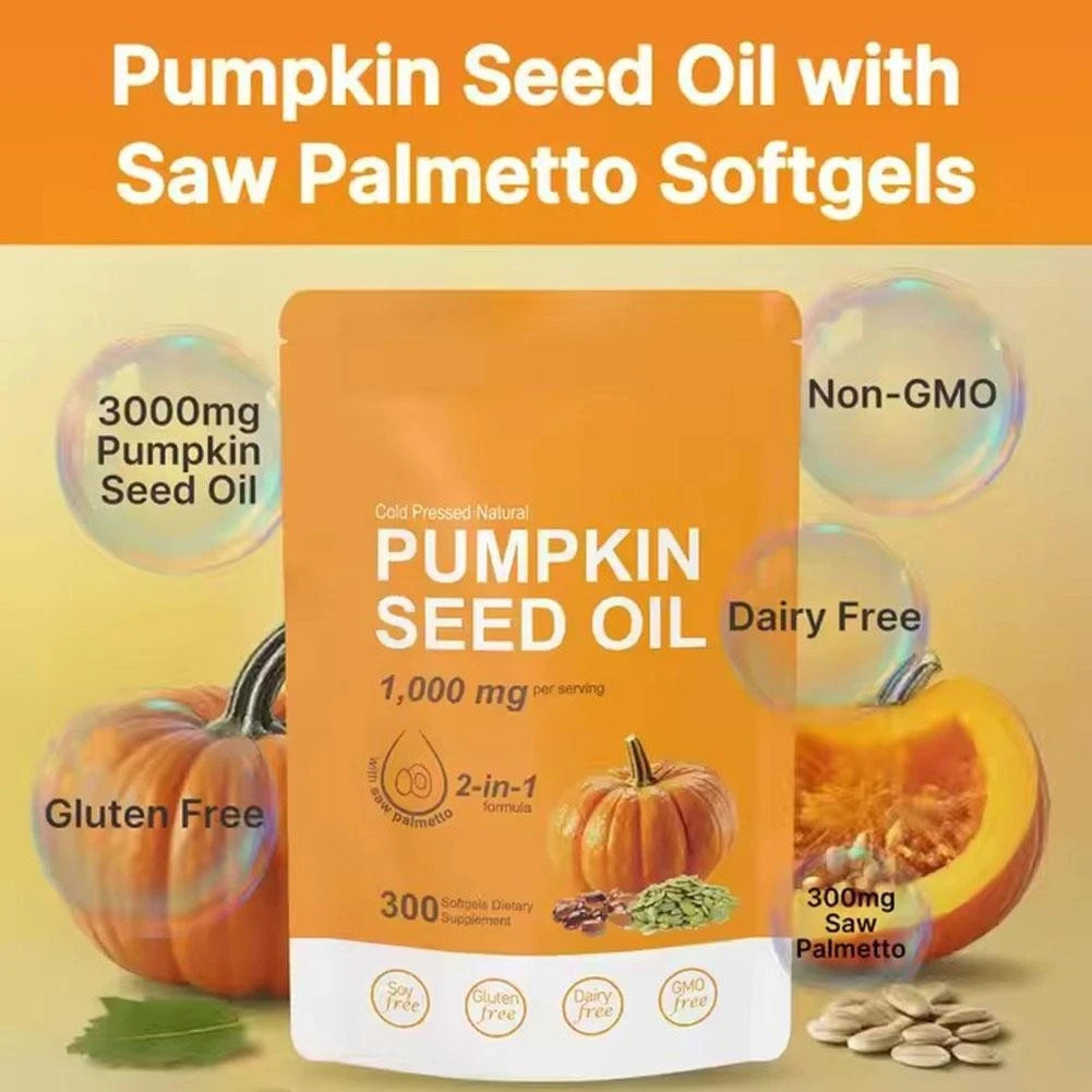 Pumpkin Seed Oil Saw Palmetto 3000 mg – Bladder Health, Immune Support 300 Pills