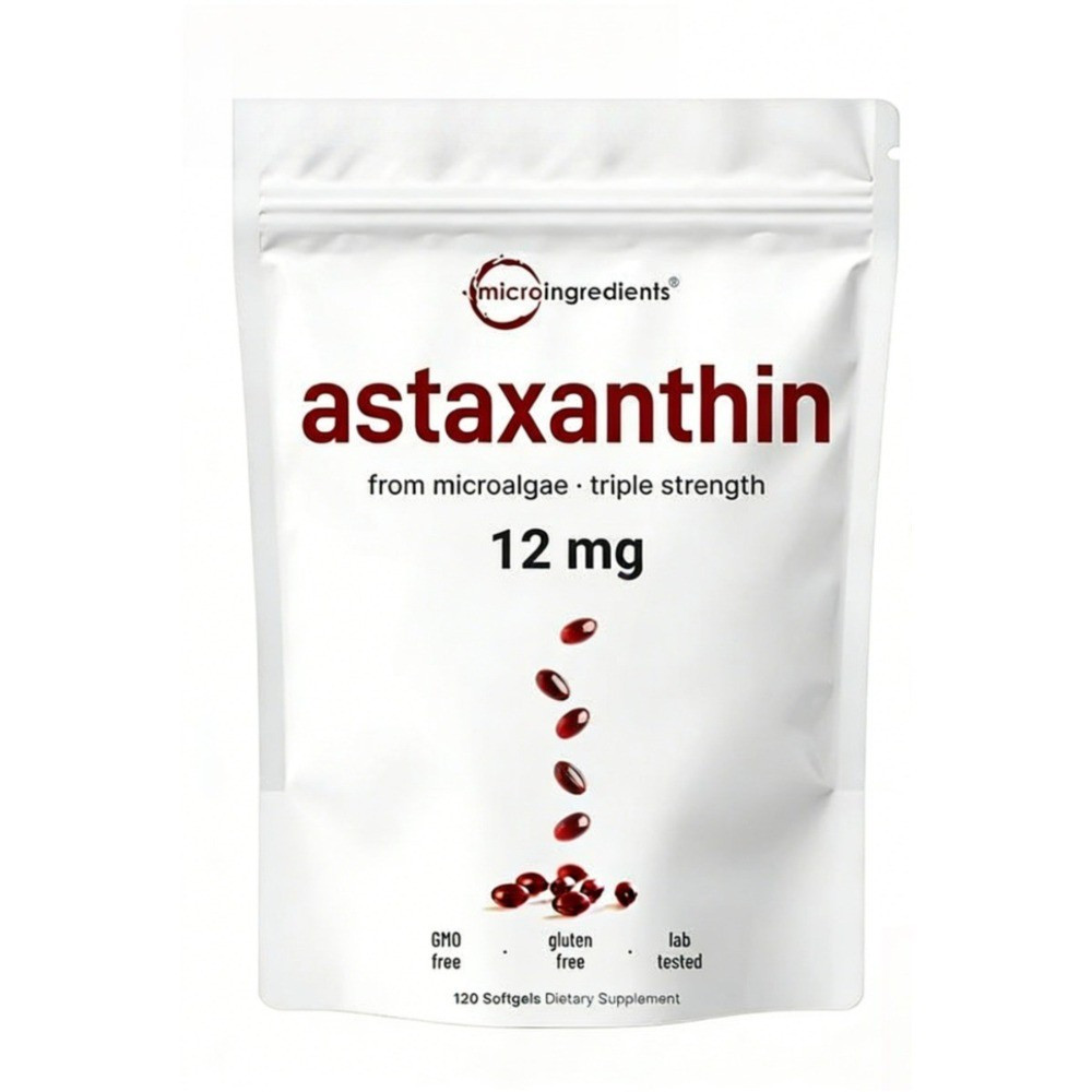 Micro Ingredients Astaxanthin 12mg Softgels Natural Microalgae Antioxidant