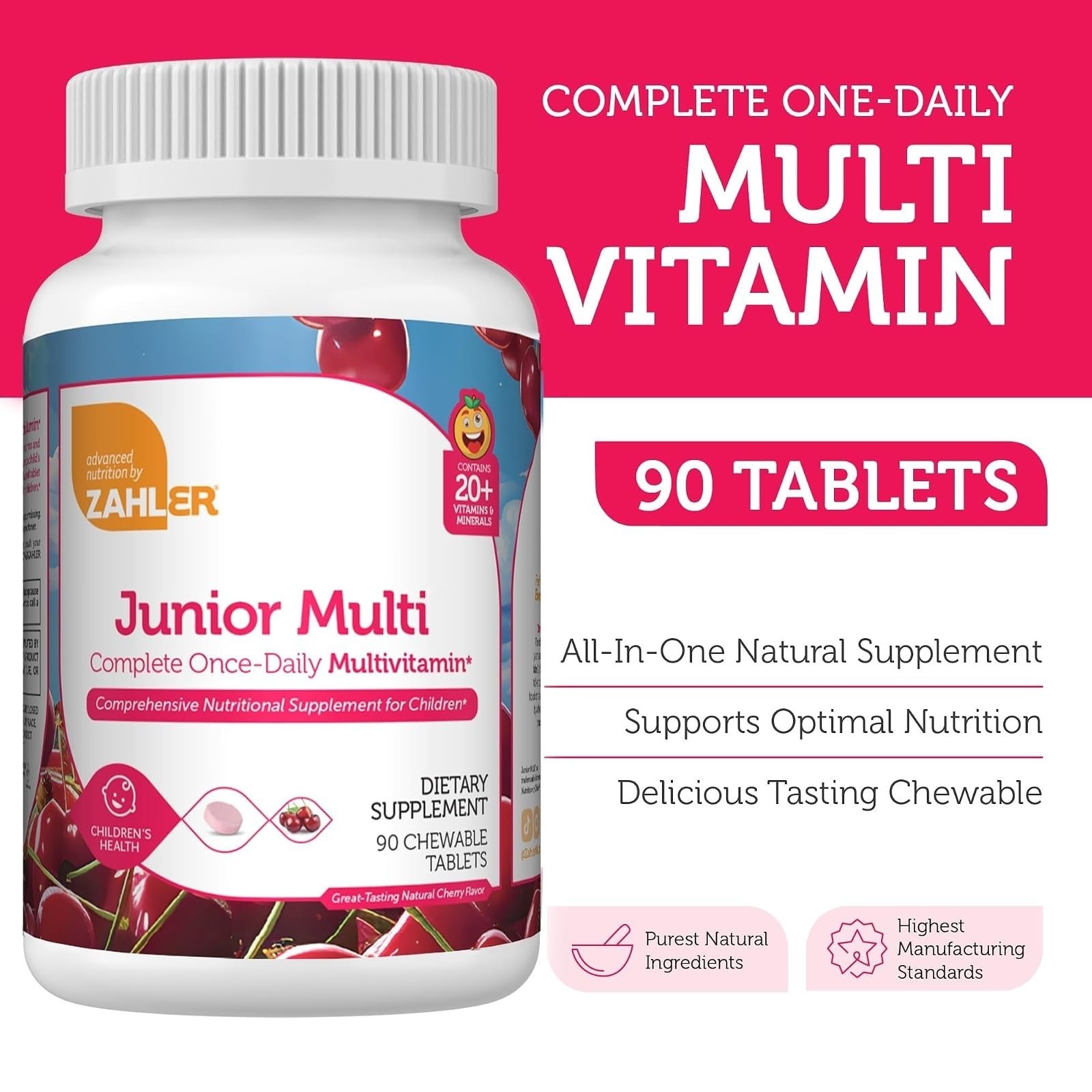 Zahler Junior Multi – Children’s Complete Multivitamin, 90 Chewable Tablets
