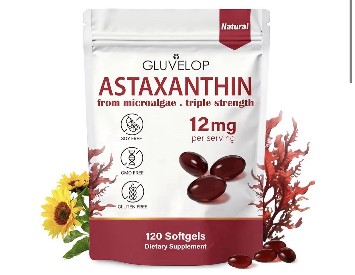 Astaxanthin 12mg 120 Softgels, 4 Month Supply,Triple Strength,Non-GMO,Eye Health